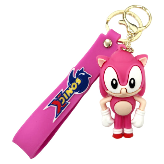 Hot Pink Sonic Kids Key Chain Keyring