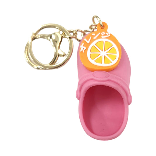 Orange Pink Shoe Kids Key Chain Keyring