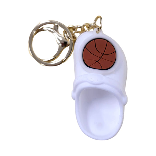 Basketball White Shoe Kids Key Chain Keyring