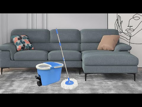 360 11 Litre Spin Mop with Bucket Extra Large Hands Free Stainless Steel Magic Mop +2 Heads