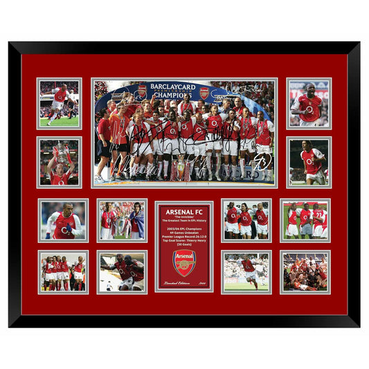 ARSENAL FC THE INVINCIBLES 2004 THIERRY HENRY Limited Edition Photo Memorabilia Wooden Frame