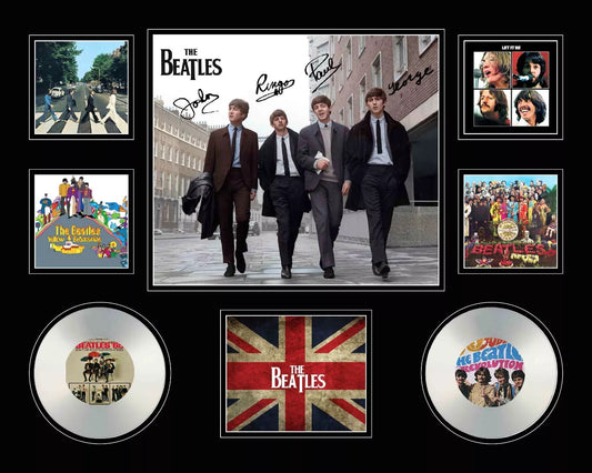 THE BEATLES Signed Limited Edition Photo Memorabilia Wooden Frame