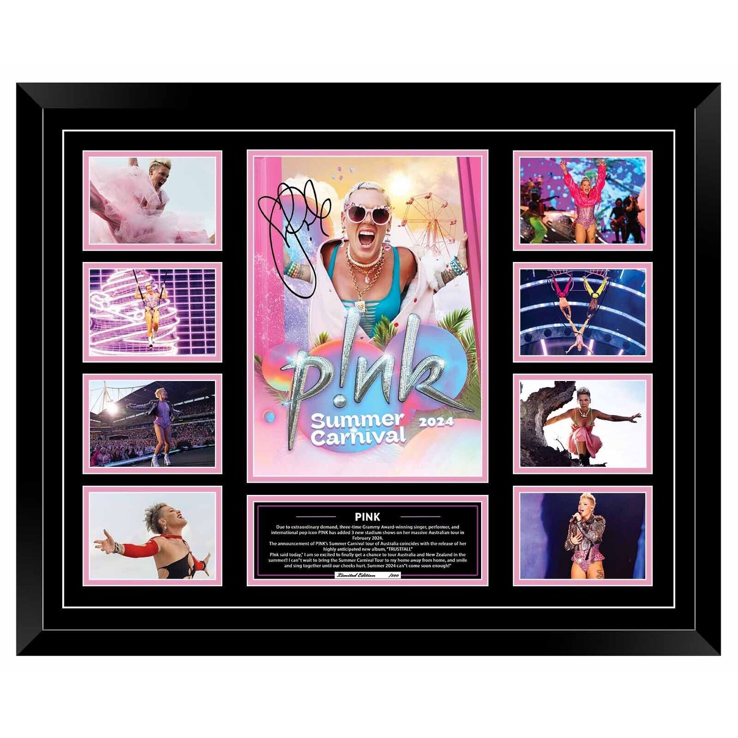 PINK SUMMER CARNIVAL 2024 AUSTRALIA TOUR Signed Limited Photo Memorabilia Frame