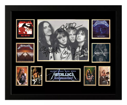 METALLICA Signed Limited Edition Photo Memorabilia Wooden Frame