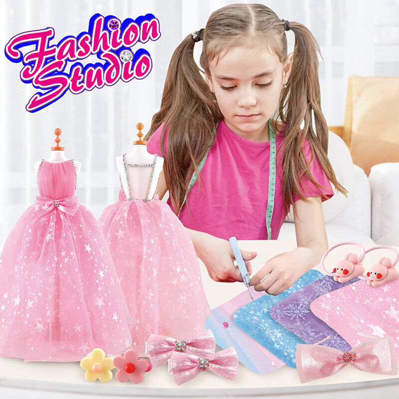 Dress Design Craft Making Kit Doll Clothing Design Diy Doll Dress Making Set Crafts Handmade Material Bag Fashion Girl's Gifts - Homeware Discounts