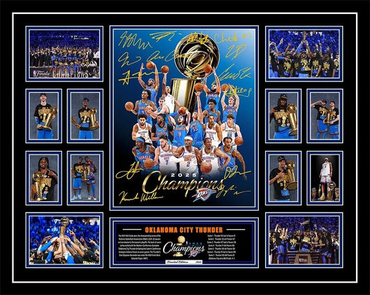 OKLAHOMA CITY THUNDER 2025 NBA CHAMPIONS Limited Edition Photo Memorabilia Wooden Frame