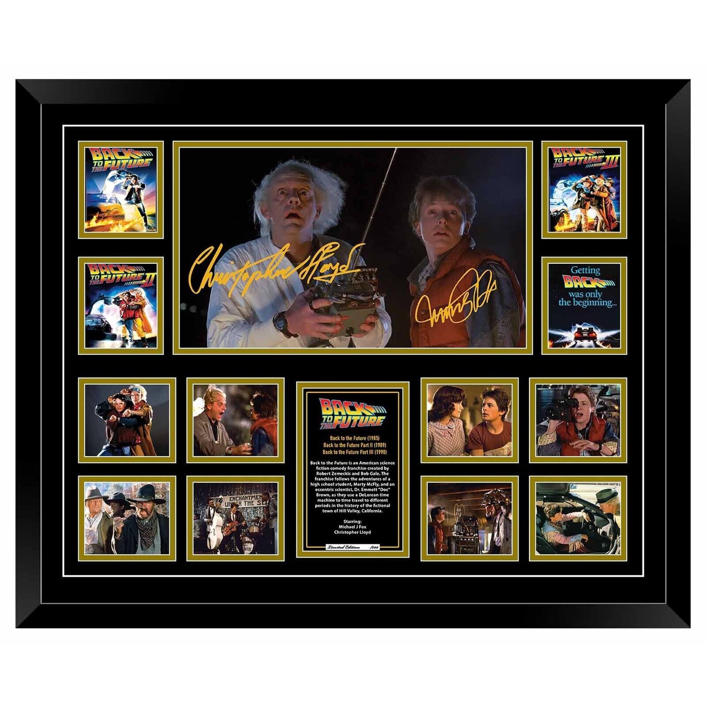 Back To The Future Film Marty McFly Dr. Emmett Brown Michael J. Fox Signed Limited Photo Memorabilia Frame