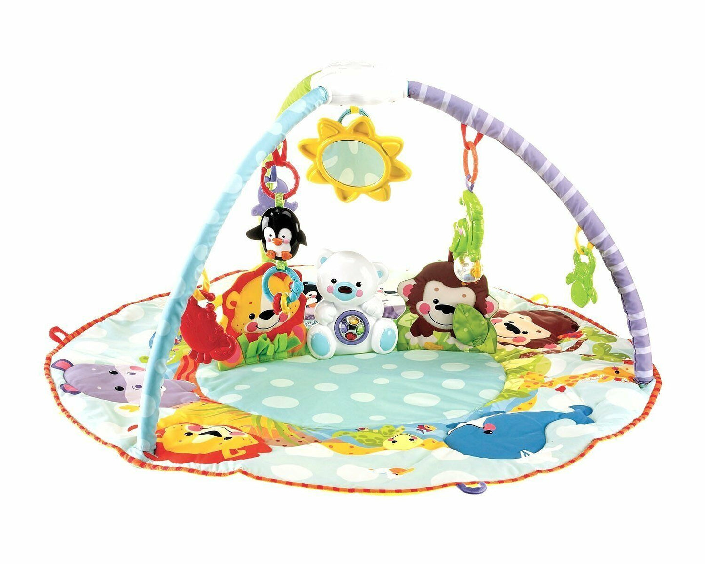 100cm Large Baby Deluxe Musical Baby Gym Play Mats Kick & Play Gym Infants Baby Toy play mat - Homeware Discounts