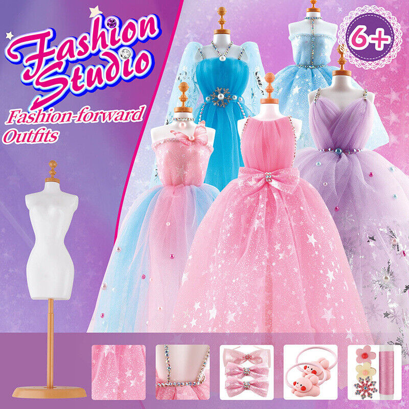 Dress Design Craft Making Kit Doll Clothing Design Diy Doll Dress Making Set Crafts Handmade Material Bag Fashion Girl's Gifts - Homeware Discounts