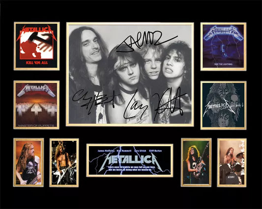 METALLICA Signed Limited Edition Photo Memorabilia Wooden Frame
