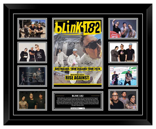 BLINK 182 AUSTRALIA 2024 AUSTRALIA TOUR Signed Limited Photo Memorabilia Frame - Homeware Discounts