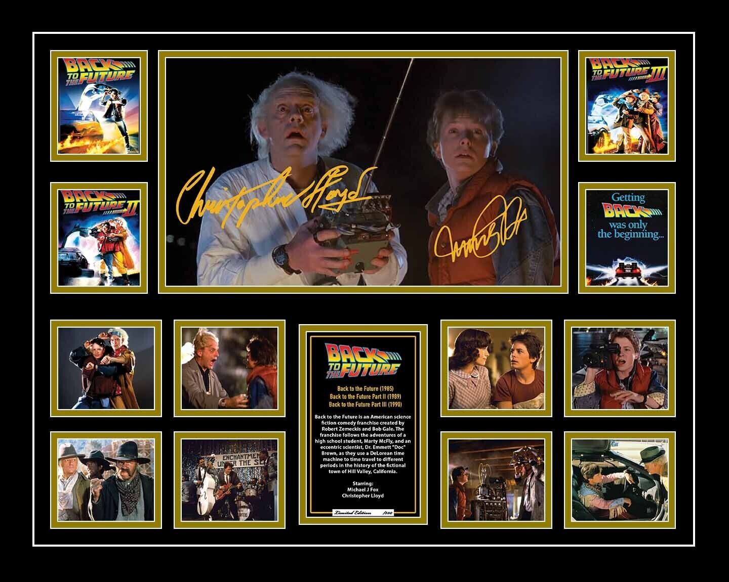 Back To The Future Film Marty McFly Dr. Emmett Brown Michael J. Fox Signed Limited Photo Memorabilia Frame - Homeware Discounts