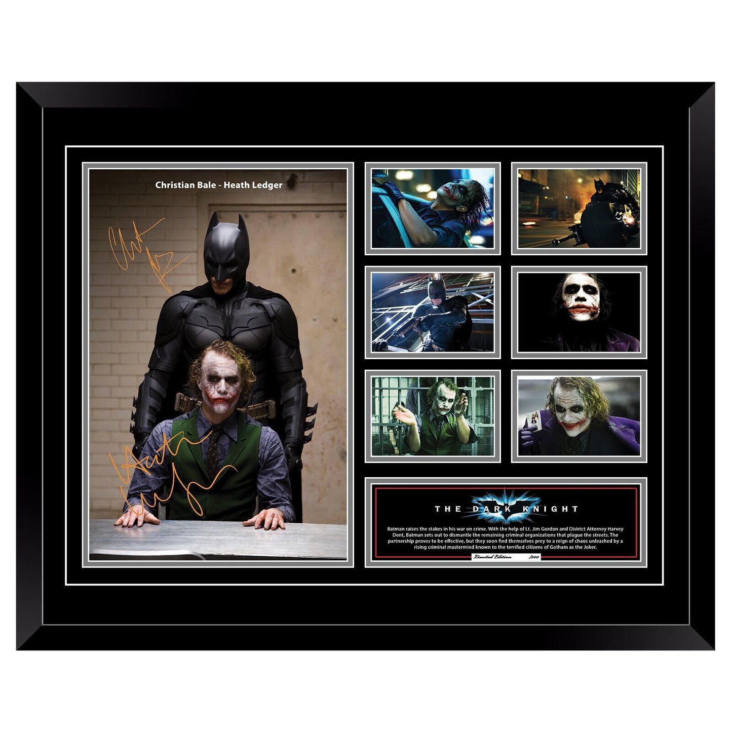 Batman The Dark Knight Heath Ledger Christian bale Signed Limited Photo Memorabilia Frame