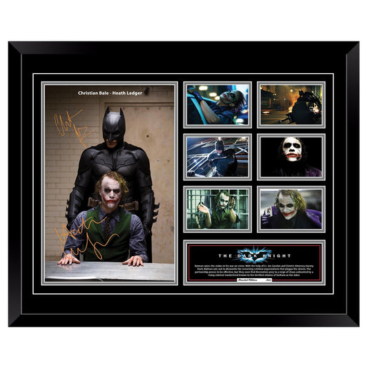 Batman The Dark Knight Heath Ledger Christian bale Signed Limited Photo Memorabilia Frame