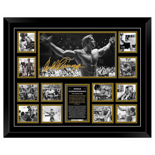 ARNOLD SCHWARZENEGGER MR OLYMPIA BODY BUILDING Limited Edition Photo Memorabilia Wooden Frame