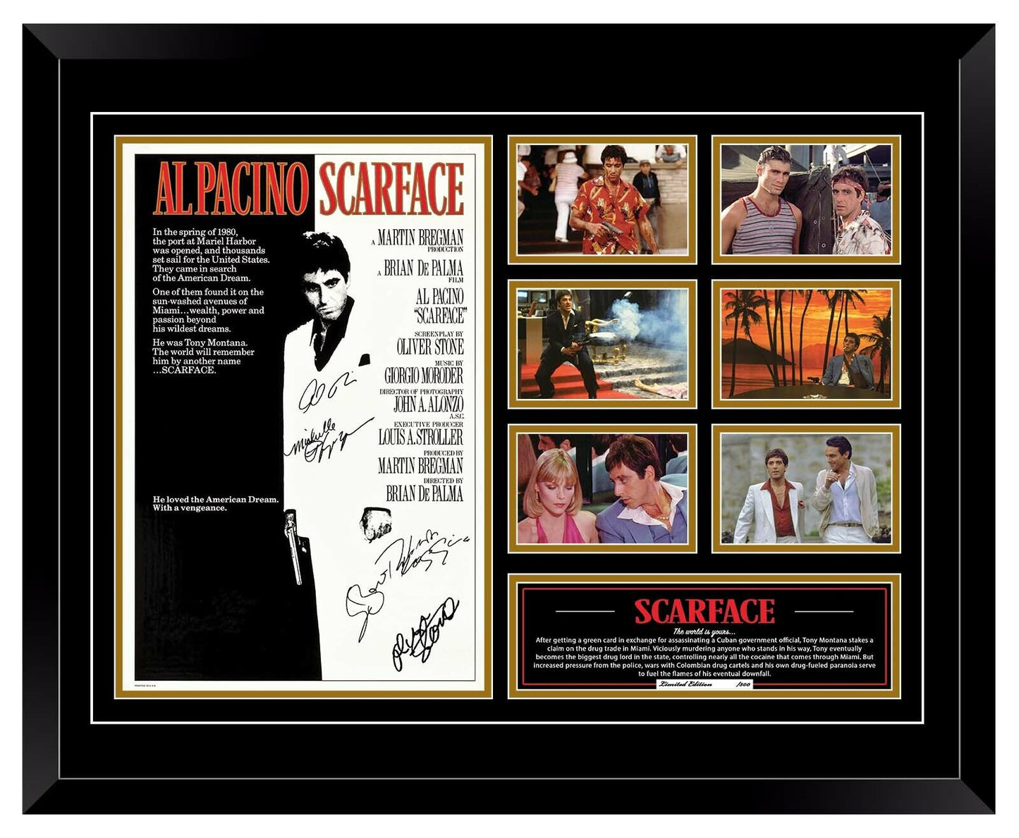 SCARFACE (1983) AL PACINO Signed Limited Photo Memorabilia Frame - Homeware Discounts