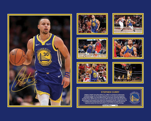 STEPHEN CURRY GOLDEN STATE WARRIORS Limited Edition Photo Memorabilia Wooden Frame - Homeware Discounts