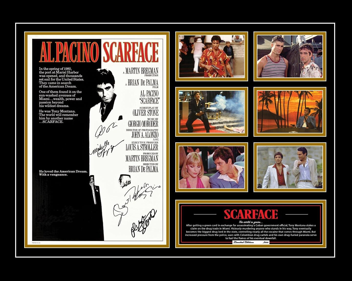 SCARFACE (1983) AL PACINO Signed Limited Photo Memorabilia Frame - Homeware Discounts