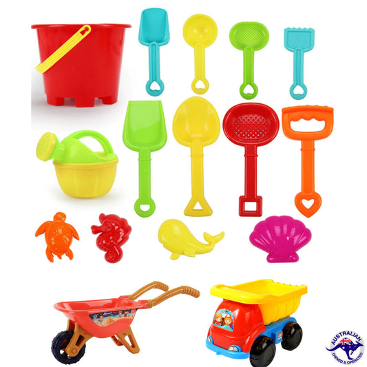 9PC 18CM Beach Toy Set Sand Kids Playground Sandpit Bucket Set - Homeware Discounts