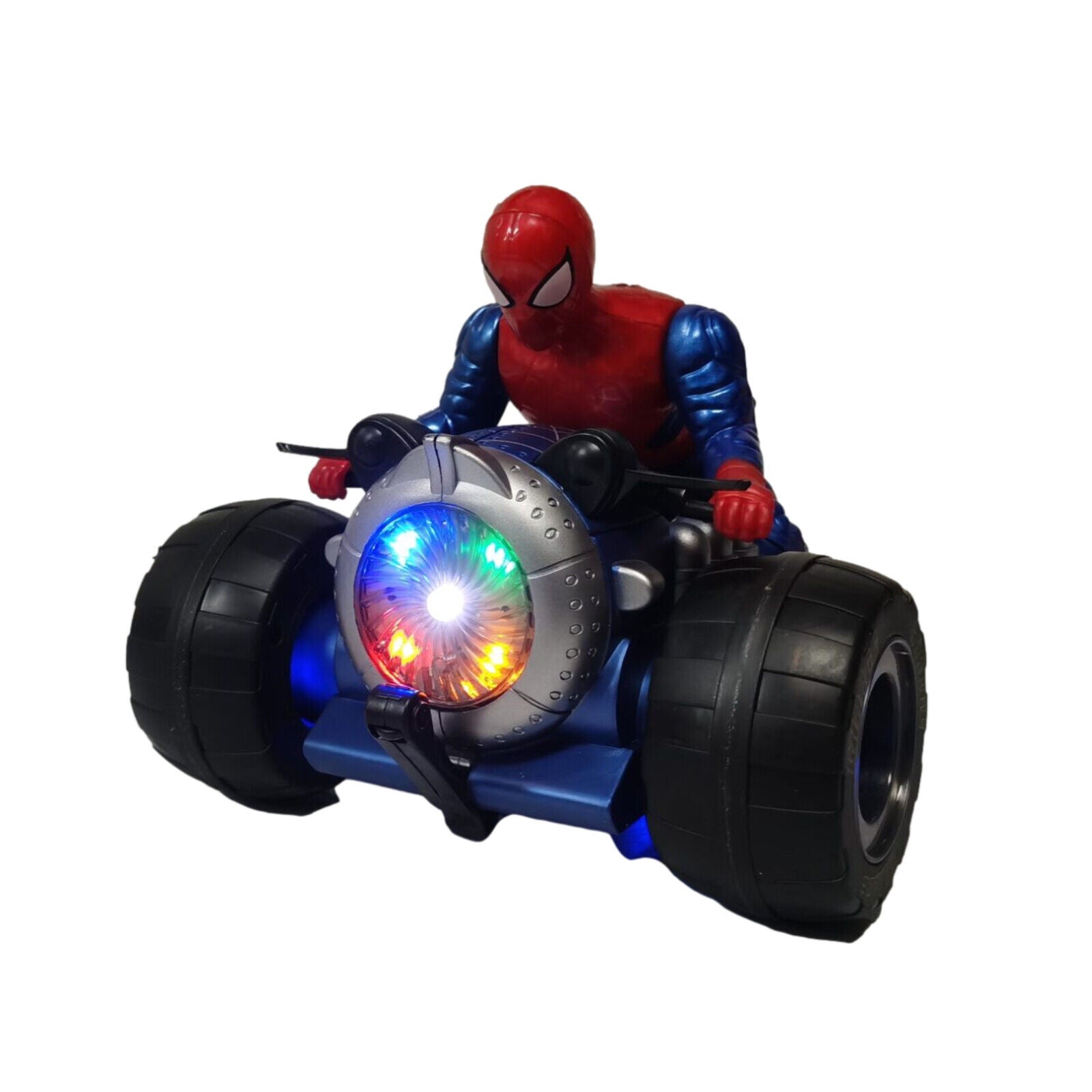 18cm Spiderman Eletric Bike Car Light Music Spining 360 Stunts Spider man - Homeware Discounts