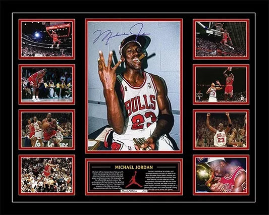 Michael Jordan Chicago Bulls 56CM x 46CM Limited Photo Memorabilia Wooden Frame