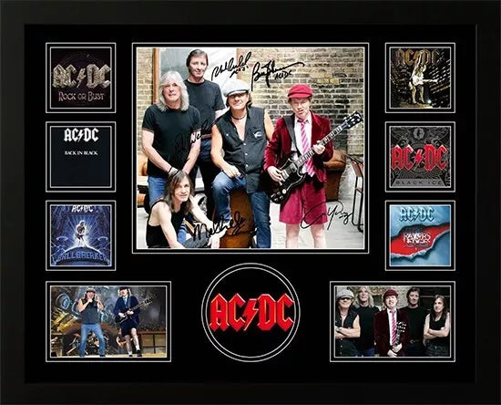 ACDC Signed Limited Edition Photo Memorabilia Wooden Frame