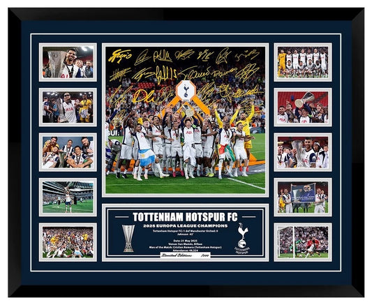 TOTTENHAM HOTSPUR FC 2025 EUROPA LEAGUE CHAMPIONS Son Heung-min Soccer Football Limited Photo Memorabilia Wooden Fram