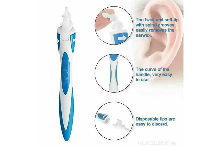 Spiral Ear Wax Cleaner Removal tool Earwax Remover 16 FREE Spiral Heads - Homeware Discounts