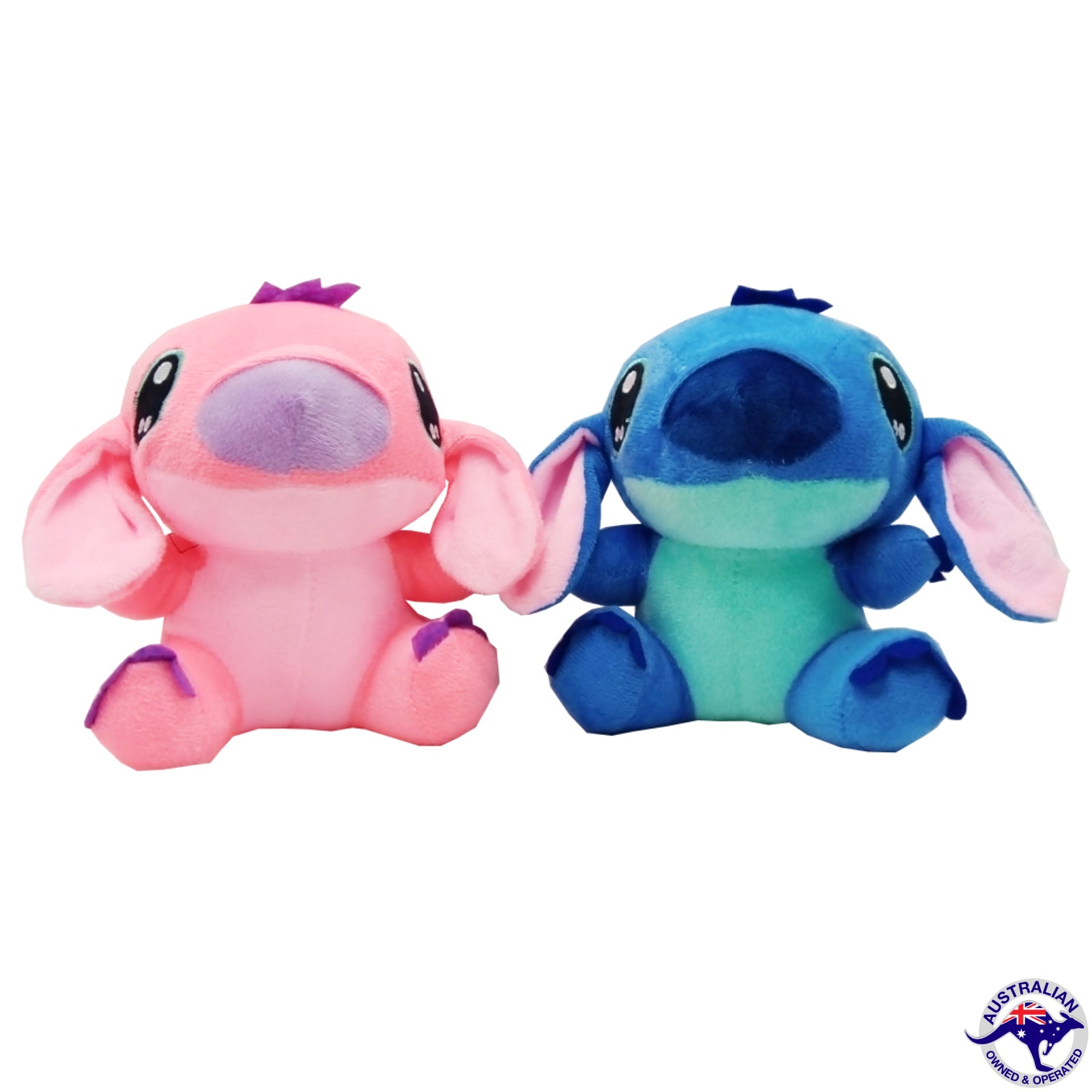 2 SET 18CM Lilo and Stitch Pink Lilo Angel Plush Soft Toy Plushi Kids Toy - Homeware Discounts