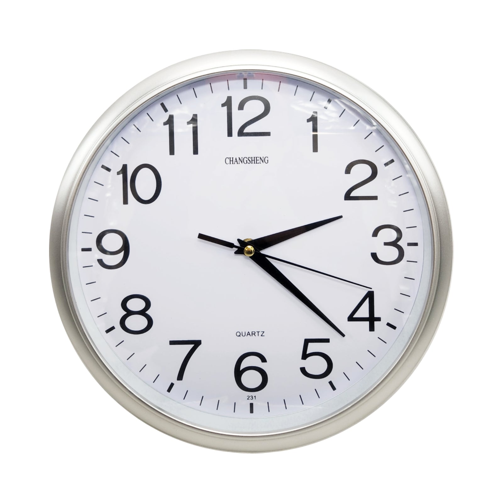 Concise Silent Non-Ticking Round Wall Clock Quartz- Silver 30CM - Homeware Discounts