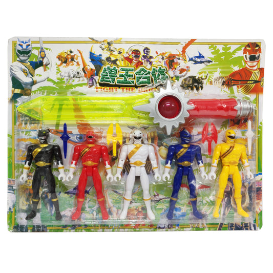 14CM 5-Piece Power Rangers Action Figure Set + 37CM Sword - Homeware Discounts