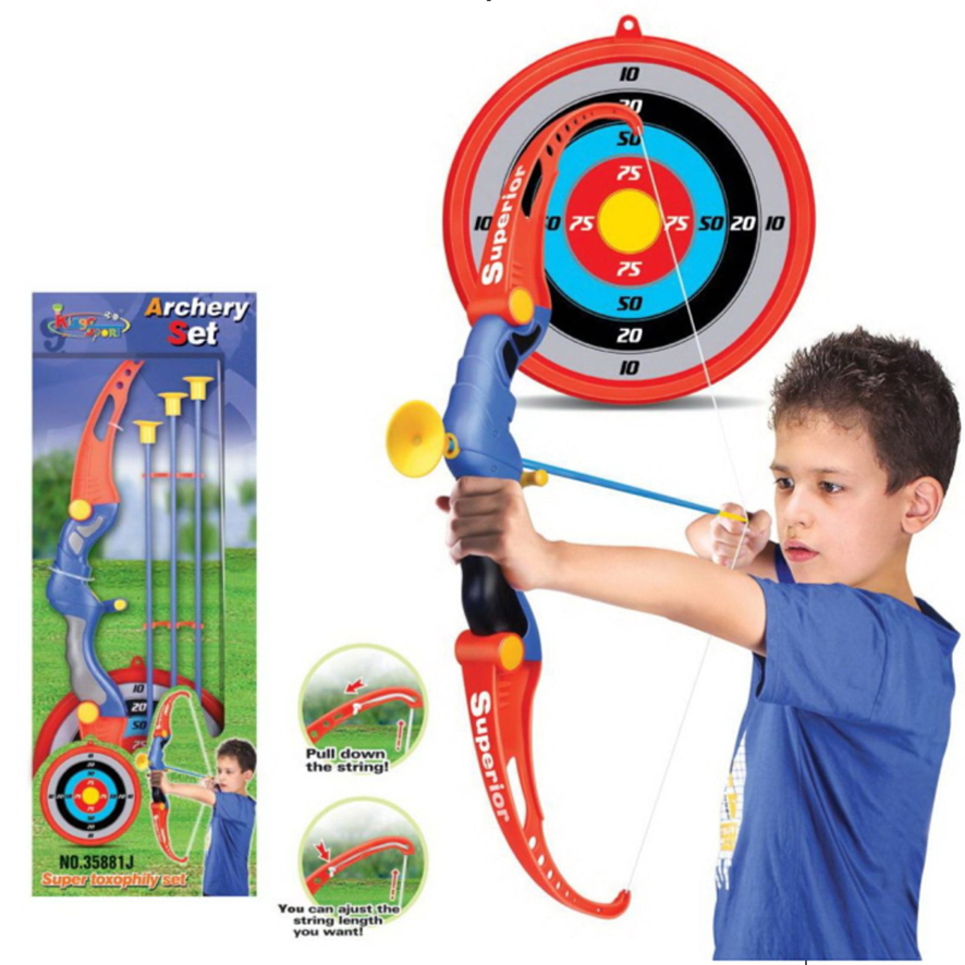 King Sport Toy Archery Toxophily Set Bow Suction Arrows Target/ arrow holder - Homeware Discounts