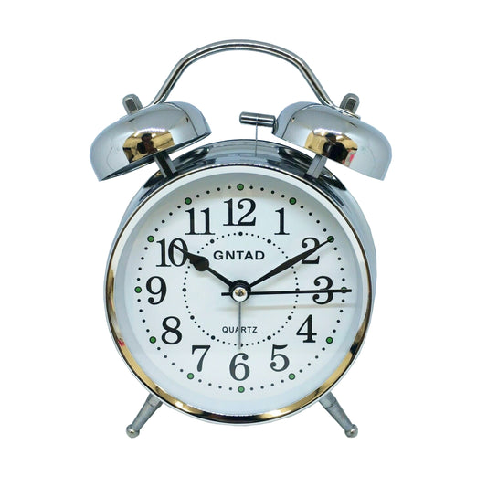 Twin Bell Silver Quartz Alarm Clock - Homeware Discounts