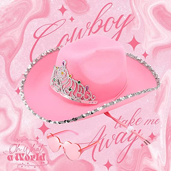 VELVET COWBOY HAT TIARA cowgirl western wear pageant hats rodeo - Homeware Discounts