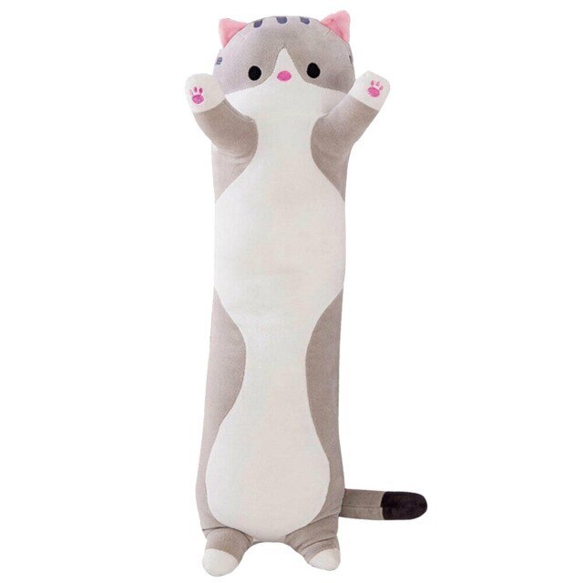 80cm Cute Cat Pillow Plushie Plush Soft Long Body Pillow - Homeware Discounts