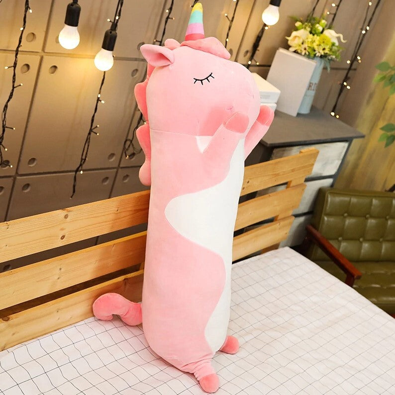 80CM Long Body Pillow for Kids Animal Dinosaur Unicorn Cat - Homeware Discounts