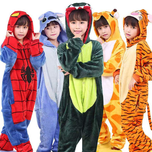 Onesie Dress Kigurumi Kid Plush Cosplay Animal Pajamas Spiderman Stitch Animals - Homeware Discounts