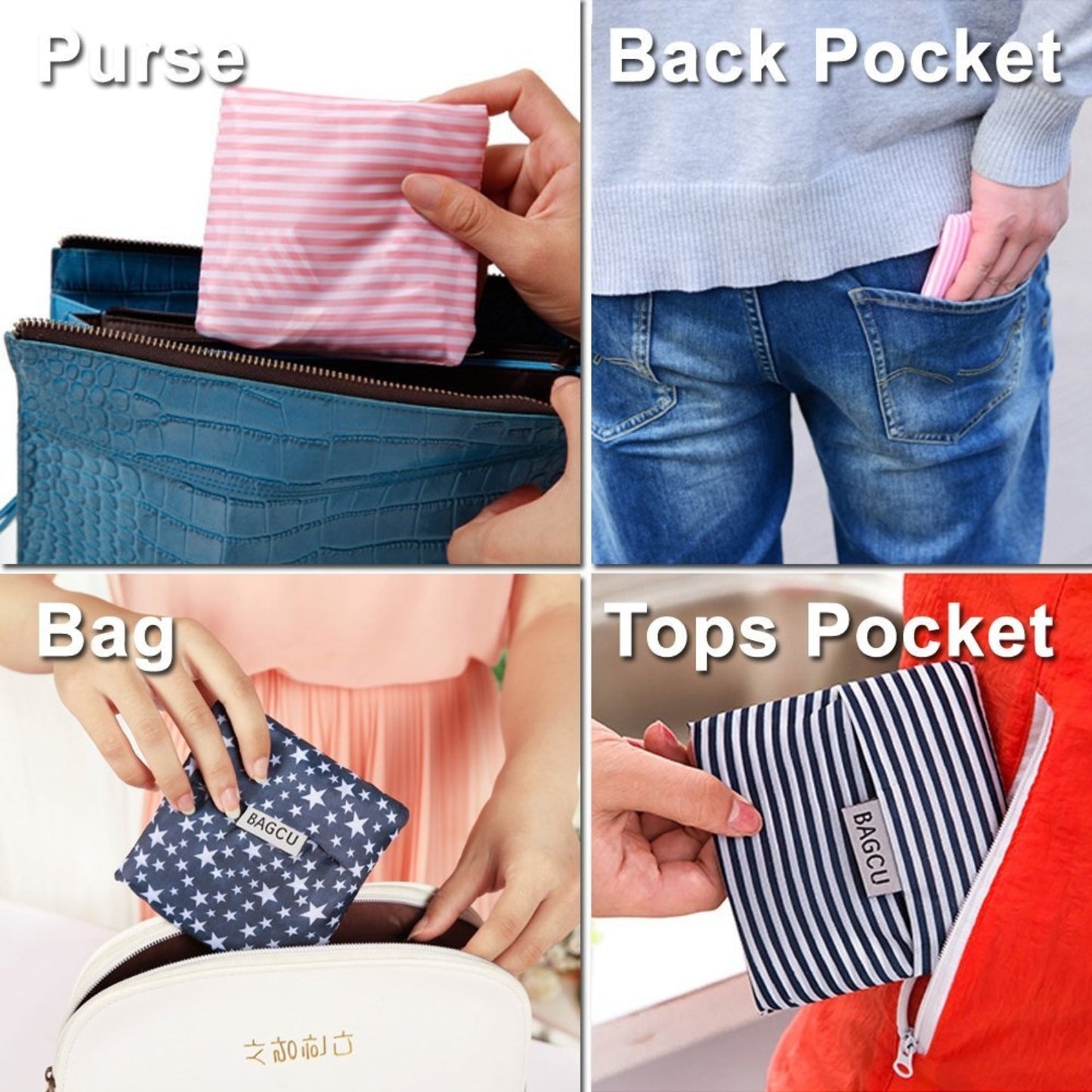 BAGCU Reusable Bag Foldeable Recycle Grocery Shopping Bag ECO Friendly Tote Handbag - Homeware Discounts