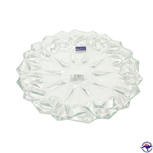 Delisoga Crystal Bowl Fruit Decoration Shallow Large - 34CM - Homeware Discounts