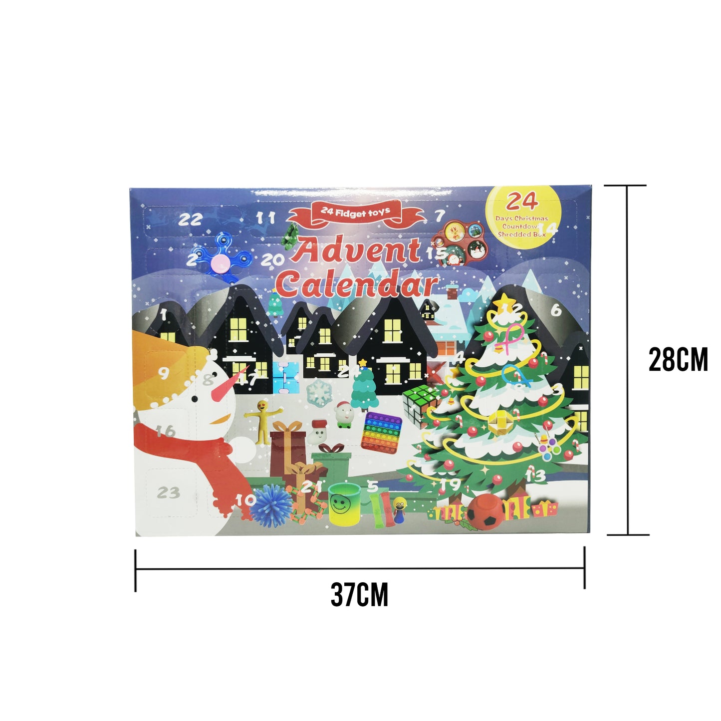 Fidget Toy Advent Christmas Calender Xmas Pop it Simple Dimple Gift Toys - Homeware Discounts