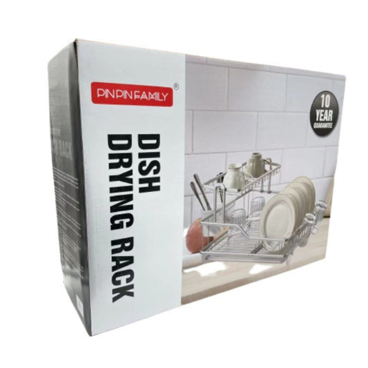 2 Tier Aluminium Home Kitchen Dish Rack Dish Drying rack Cutlery Cup Holder - Homeware Discounts