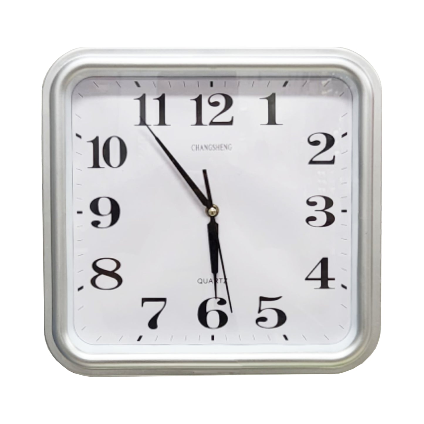 Concise Silent Non-Ticking Wall Clock Quartz- Silver 34cm - Homeware Discounts