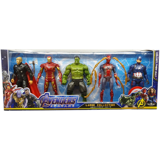 18CM 5-Piece Avengers Figurine Set Captain America Spider Man Hulk Thor Iron Man Thanos - Homeware Discounts