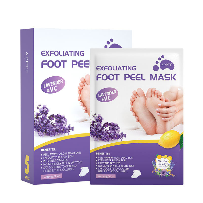 Foot Peel Mask 5pack Remove Remove Exfoliating Moisturizing Whitening Remove Dead Skin Mask Hand Care (Lavender) - Homeware Discounts