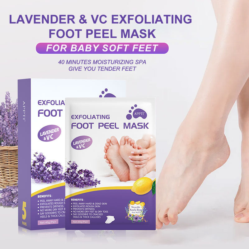 Foot Peel Mask 5pack Remove Remove Exfoliating Moisturizing Whitening Remove Dead Skin Mask Hand Care (Lavender) - Homeware Discounts