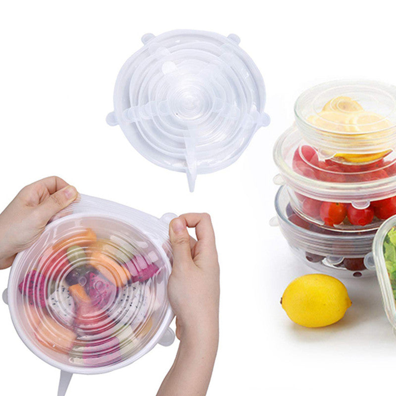 Reusable Silicone Food Cover Fresh Keeping Sealing Stretch Lid Container - Homeware Discounts