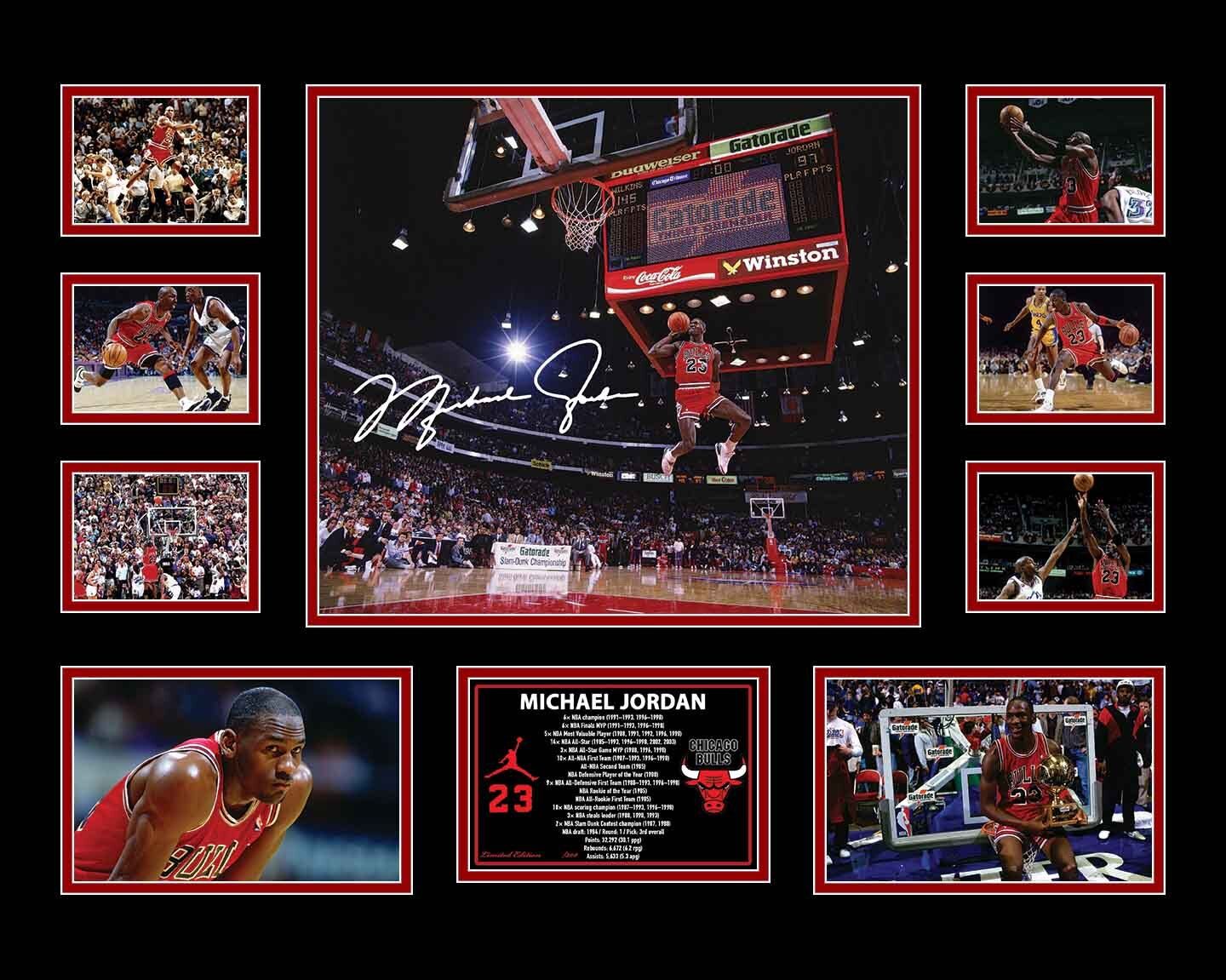Michael Jordan Chicago Bulls 56CM x 46CM Limited Photo Memorabilia Wooden Frame - Homeware Discounts