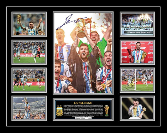 2022 World Cup Winners ARGENTINA LIONEL MESSI  Soccer Football Limited Photo Memorabilia Frame - Homeware Discounts