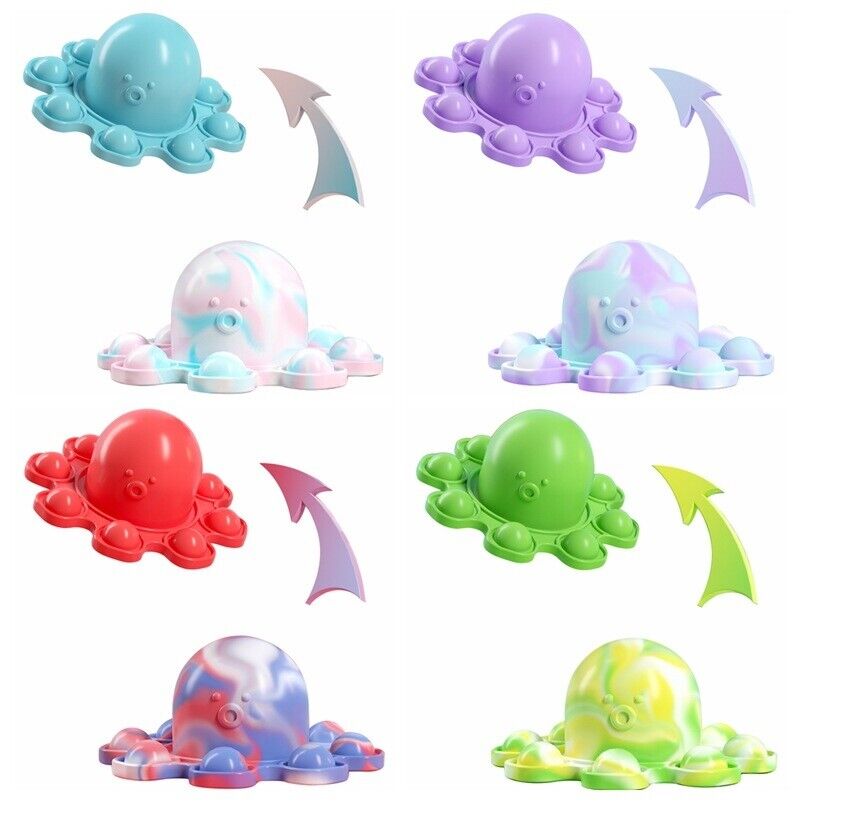 Octopus Pop It 6 Pack Octopus Push Pop Reversible Silicone Bubble Fidget Sensory Toy - Homeware Discounts