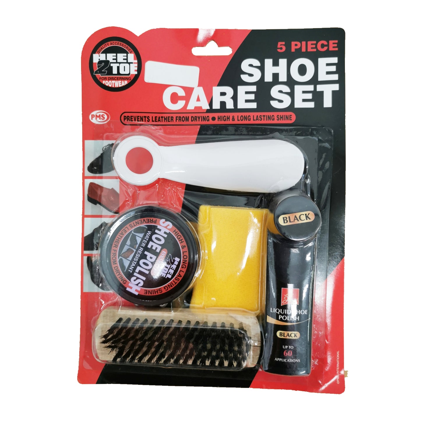 5 Piece Shoe Care Set Shine Polish Protect Leather Heel Care - Homeware Discounts